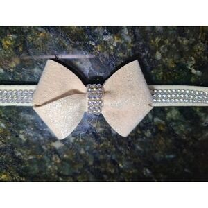 Susan Lanci Collar 3 Row Giltmore W/ Nouveau Bow Glitzerati Champagne X-Small